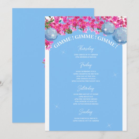 Programme de week-end de dernière célibataire Danc (Devant / Derrière)