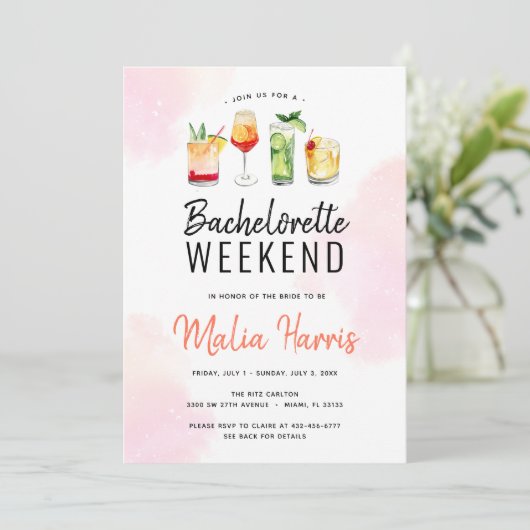 Programme de week-end de fiançailles Boissons cock (Debout devant)