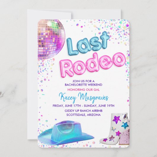 Programme de week-end de fiançailles Disco Cowgirl (Devant)