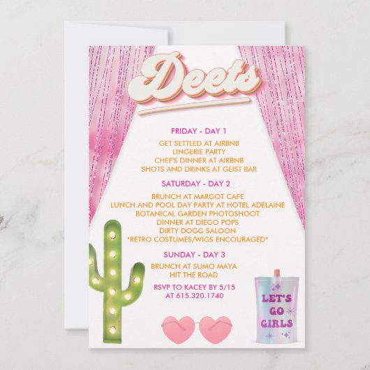 Programme de week-end de fiançailles Disco Retro G (Dos)