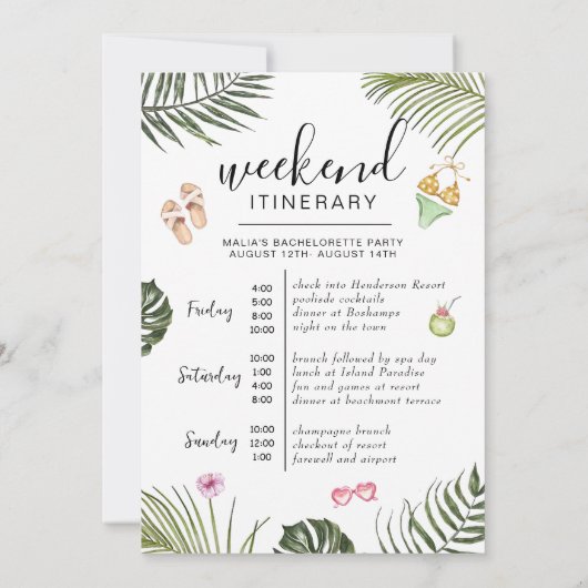 Programme de week-end de jeune fille | Plage tropi (Dos)