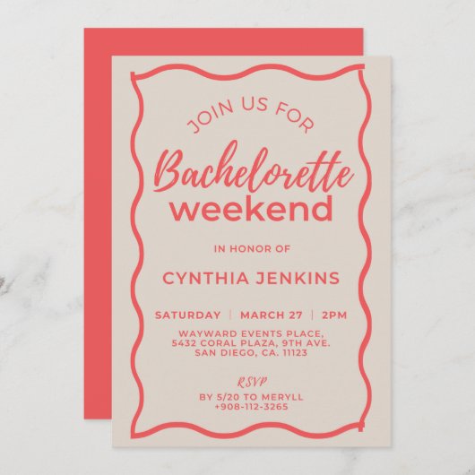 Programme de week-end de l'enterrement de vie de j (Devant / Derrière)