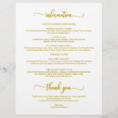 Programme de week-end de mariage de 4 jours Chrono (Dos)