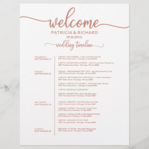 Programme de week-end de mariage de 4 jours Rose G