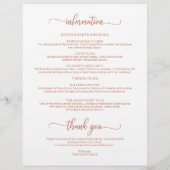 Programme de week-end de mariage de 4 jours Rose G (Dos)