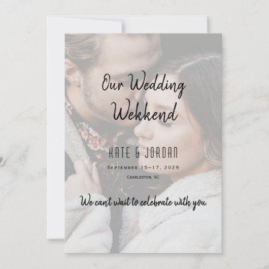Programme de week-end de mariage moderne (Devant)