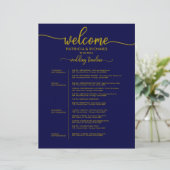 Programme de week-end de mariage sur 4 jours bleu  (Debout devant)