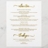 Programme de week-end de mariage sur 4 jours Chic  (Dos)