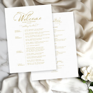 Programme de week-end de mariage sur 4 jours Écrit