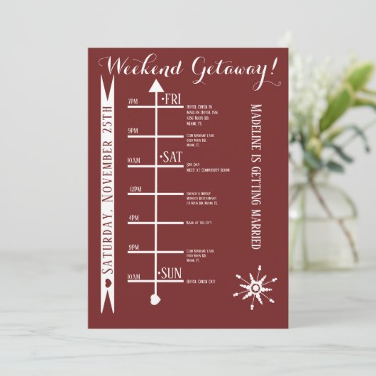 Programme de week-end d'enterrement de vie de jeun (Debout devant)