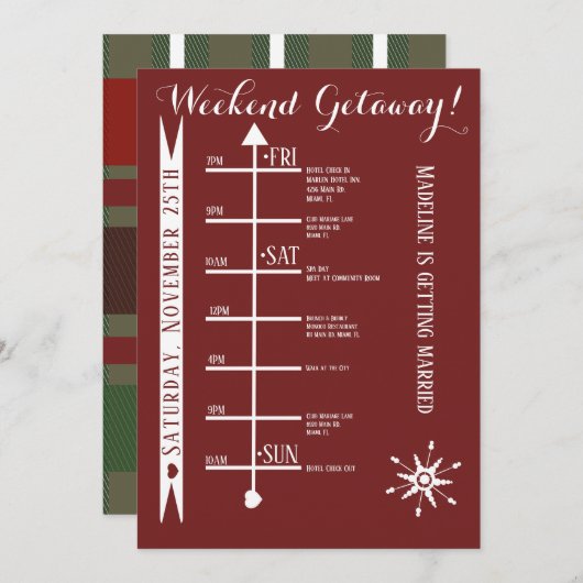 Programme de week-end d'enterrement de vie de jeun (Devant / Derrière)