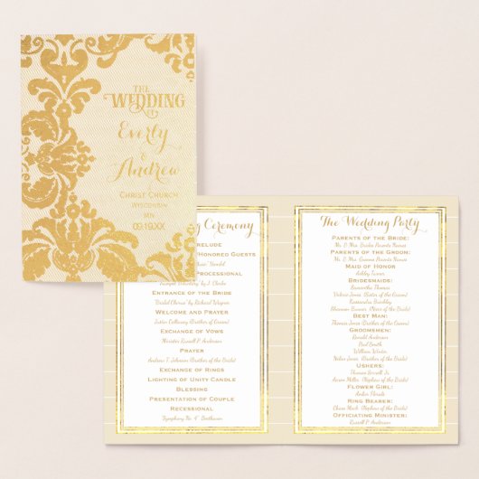 Programme d'ÉCHANTILLONNAGE Gold Foil Grand Damas (Affichage)