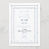 Programme Déco moderne | Elégant Mariage blanc et bleu pouss (Dos)