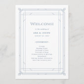 Programme Déco moderne | Elégant Mariage blanc et bleu pouss (Devant)