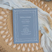 Programme Déco moderne | Elégant Mariage bleu et blanc Dusty