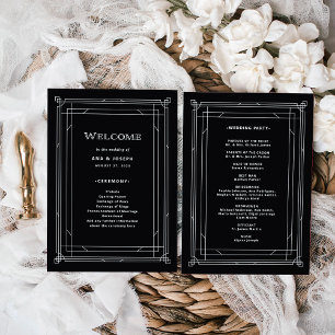 Programme Déco moderne Élégant Mariage noir et blanc Onyx