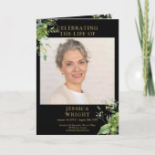 Programme Décor funéraire vert Ordre de service plié (Devant)