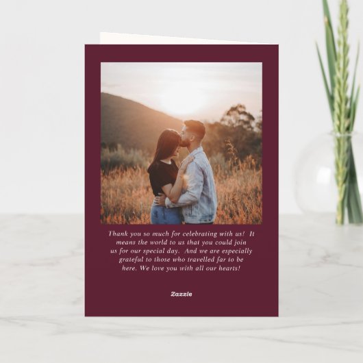 Programme Deep Burgundy Elegant Classic Wedding (Dos)