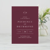 Programme Deep Burgundy Elegant Classic Wedding (Debout devant)