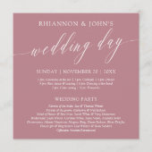 Programme Délicat Calligraphie Pink Wedding Day Program (Devant)