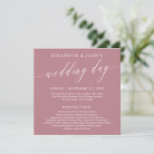 Programme Délicat Calligraphie Pink Wedding Day Program (Debout devant)