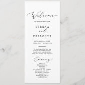 Programme Delicate Black Calligraphy Wedding Party Program (Devant)