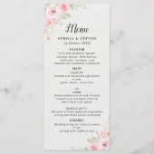 Programme Delicate Blush Roses Wedding Theme (Devant)