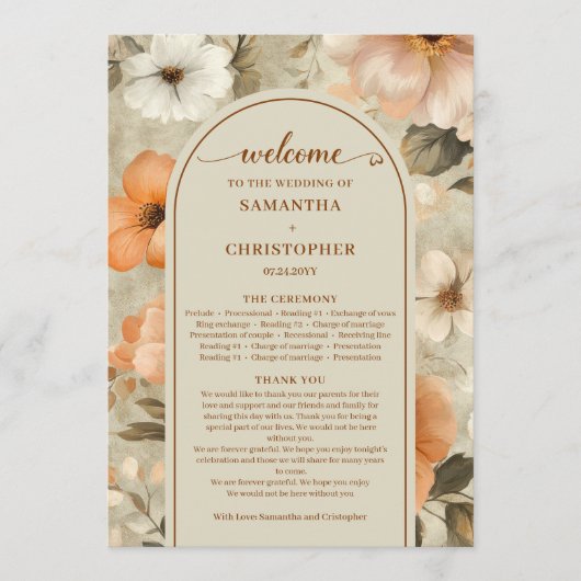 Programme Delicate Boho Terracotta Beige Olive Sage Program (Devant)