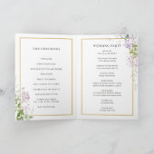 Programme Delicate Lilac Purple Floral Gold Weddin (Intérieur)