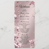 Programme Delicate Pink Floral Frame Wedding  Program (Devant)