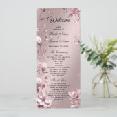 Programme Delicate Pink Floral Frame Wedding  Program (Debout devant)