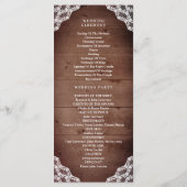 Programme Dentelle de tournesol rustique Rose violet Mariage (Dos)