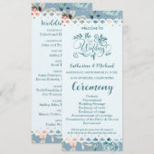 Programme Dentelle florale bleu foncé | Calligraphie décorat (Devant / Derrière)