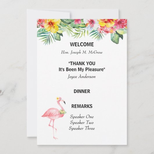 Programme des partis de retraite floraux tropicaux (Dos)