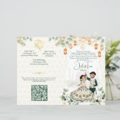 Programme des rituels mariages hindous en or vert (Debout devant)