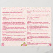 Programme des rituels mariages hindous lotus roses (Dos)