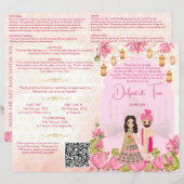Programme des rituels mariages hindous lotus roses (Devant / Derrière)