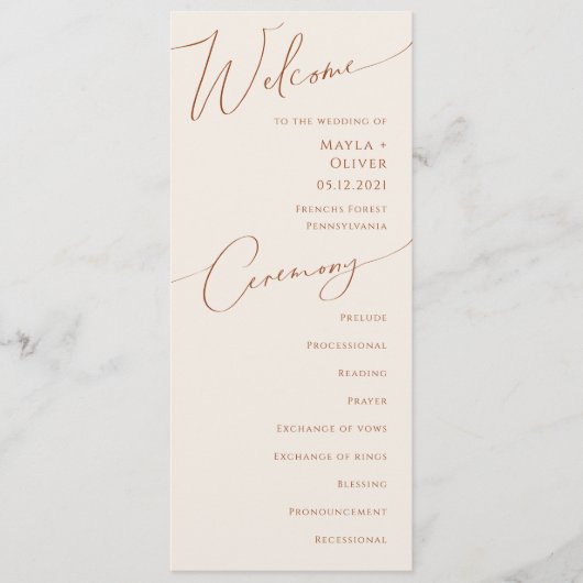 Programme Désert de Whimsical | Mariage beige (Devant)