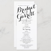 Programme Designer Text Black and White Wedding Program (Devant / Derrière)