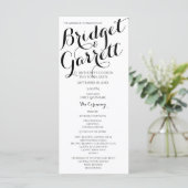 Programme Designer Text Black and White Wedding Program (Debout devant)