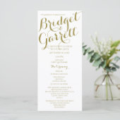 Programme Designer Text Gold et White Wedding Program (Debout devant)