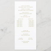 Programme Designer Text Gold et White Wedding Program (Dos)