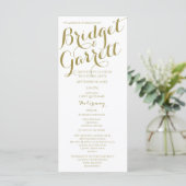 Programme Designer Text Gold et White Wedding Program (Debout devant)