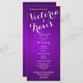 Programme Designer Text Purple Wedding Program (Devant / Derrière)
