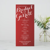 Programme Designer Text Red Wedding Program (Debout devant)