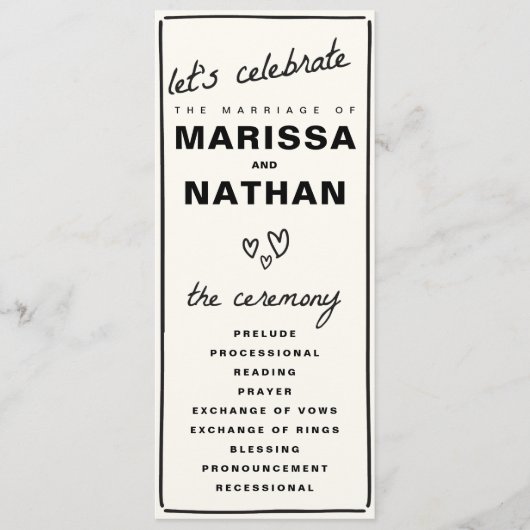 Programme Dessiné ensemble Mariage (Devant)