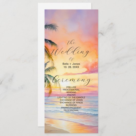 Programme Destination Sunset Beach Wedding (Devant / Derrière)