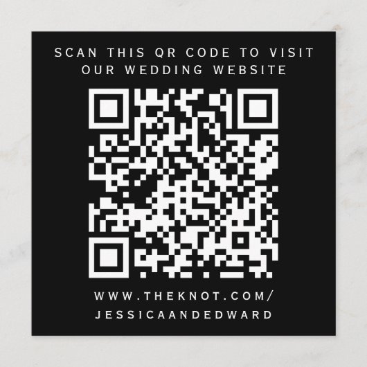 Programme Détails du mariage Qr Code Simple Noir Blanc Minim (Devant)