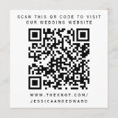 Programme Détails du mariage Qr Code Simple Noir Minimal Chi (Devant)