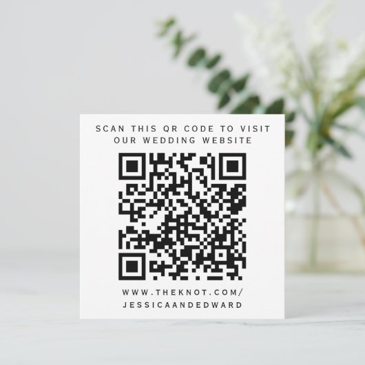 Programme Détails du mariage Qr Code Simple Noir Minimal Chi (Debout devant)